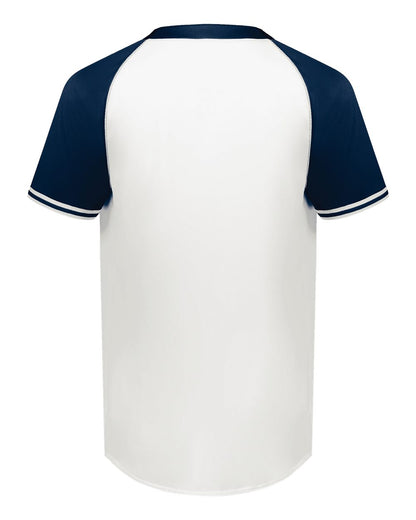 Augusta Sportswear Cutter Henley Jersey 6905 #color_White/ Navy