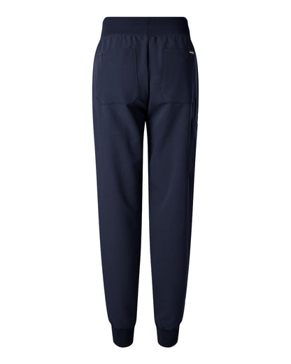 Jaanuu Women's Petite Sizes Silex Knit-Waist Scrub Joggers W20003P #color_Midnight Navy