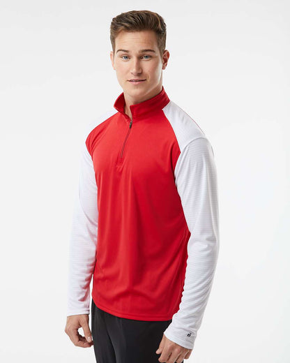 Badger Breakout Quarter-Zip Pullover 4231 #colormdl_Red/ White