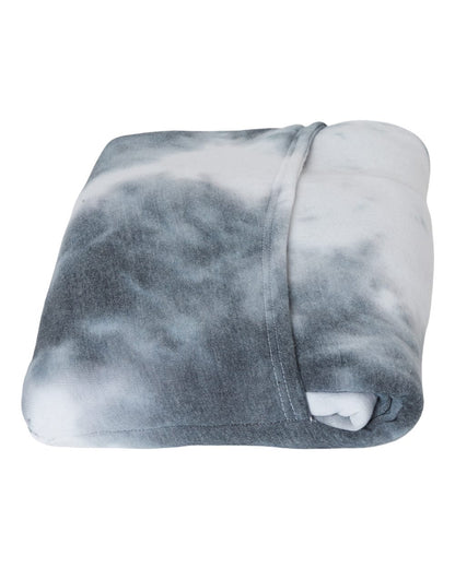 J. America Triblend Fleece Blanket 8852 #color_Black Tie Dye