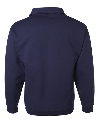 JERZEES Unisex Super Sweats NuBlend® Quarter-Zip Cadet Collar Sweatshirt 4528MR #color_J. Navy