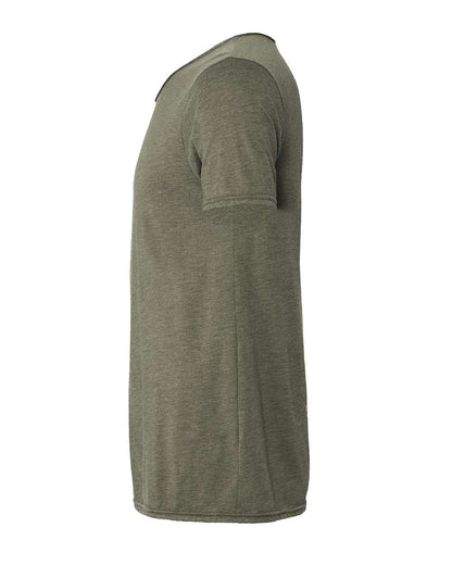 BELLA + CANVAS FWD Fashion Triblend Raw Neck Tee 3414 #color_Military Green Triblend