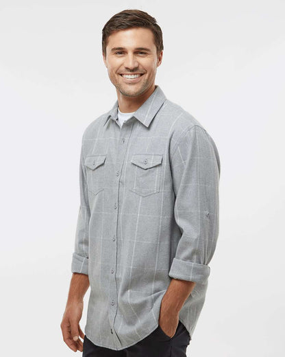 Burnside Yarn-Dyed Long Sleeve Flannel Shirt 8210 #colormdl_Grey/ White