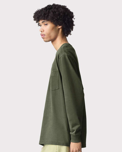 American Apparel Unisex Super Heavyweight Long Sleeve Pocket Tee 9410 #colormdl_Lieutenant