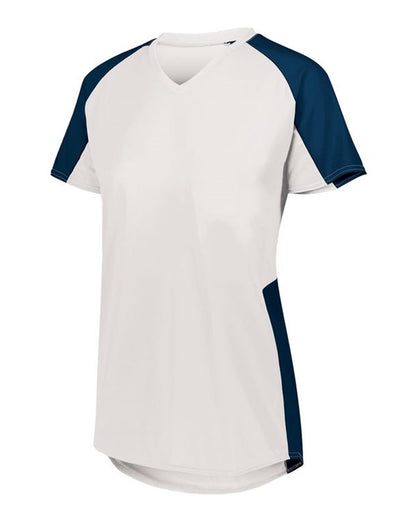 Augusta Sportswear Women's Cutter Jersey 1522 #color_White/ Navy