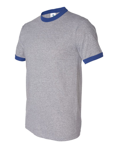 Augusta Sportswear 50/50 Ringer T-Shirt 710 #color_Athletic Heather/ Royal