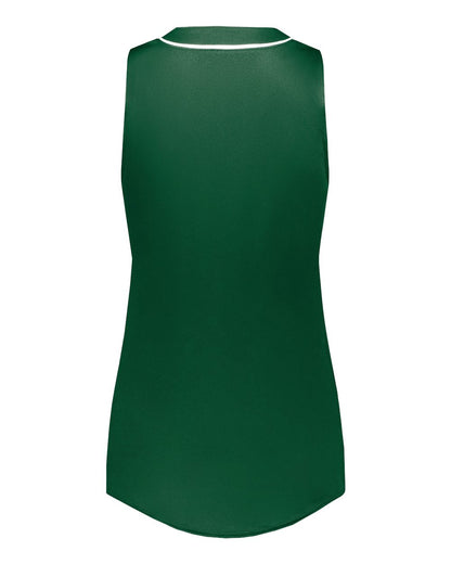 Augusta Sportswear Women's Cutter Jersey 6913 #color_Dark Green/ White