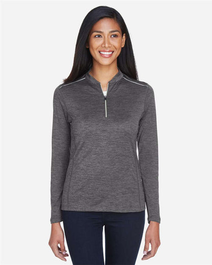CORE365 Women's Kinetic Performance Quarter-Zip Pullover CE401W #colormdl_Carbon/ Black