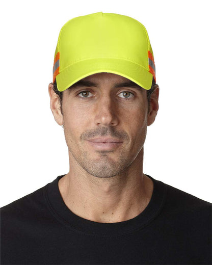 Adams Headwear Trucker Reflector High-Visibility Constructed Cap TR102 #colormdl_Yellow