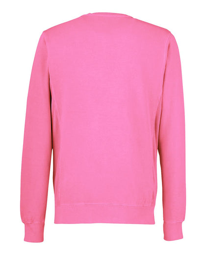J. America Unisex Pigment-Dyed Fleece Crewneck Sweatshirt 8731 #color_Paradise Pink