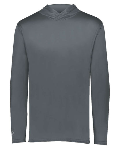 Holloway Youth Momentum Hooded Long Sleeve T-Shirt 222831 #color_Graphite