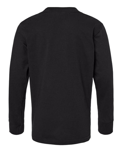 Next Level Youth Cotton Long Sleeve T-Shirt 3311 #color_Black