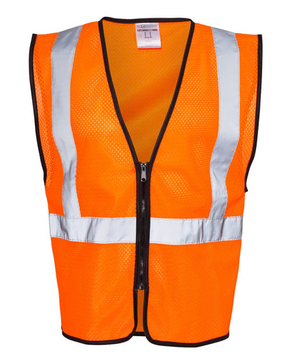 Kishigo Unisex Zippered Mesh Economy Class 2 Vest 1547-1548 #color_Orange
