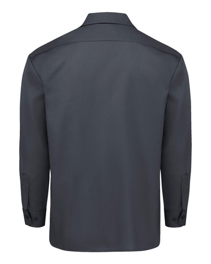 Dickies Men's Tall Long Sleeve Work Shirt 5574T #color_Charcoal