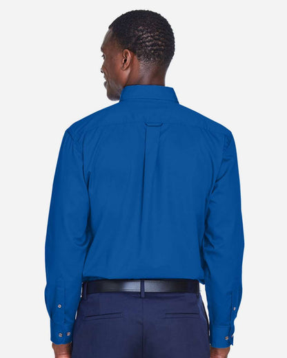 Harriton Men's Tall Easy Blend™ Twill Dress Shirt M500T #colormdl_French Blue