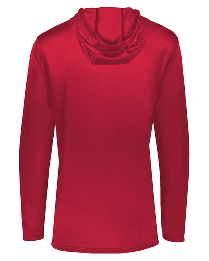 Holloway Youth Momentum Hooded Long Sleeve T-Shirt 222831 #color_Scarlet