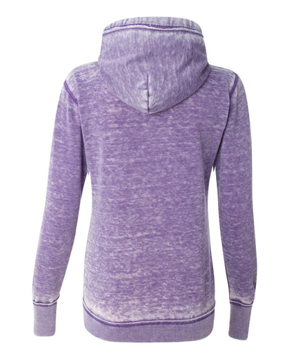 J. America Women's Zen Fleece Full-Zip Hooded Sweatshirt 8913 #color_Very Berry