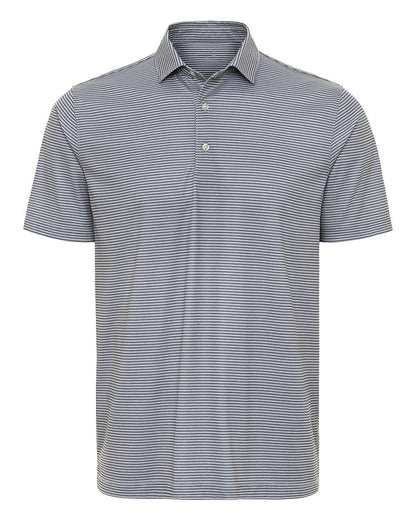 Paragon Men's Aiken Striped Polo 155 #color_Steel Heather/ Charcoal