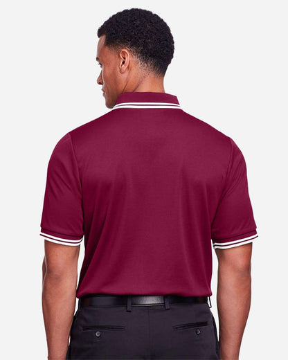 Devon & Jones Men's CrownLux Performance® Plaited Tipped Polo DG20C #colormdl_Burgundy/ White