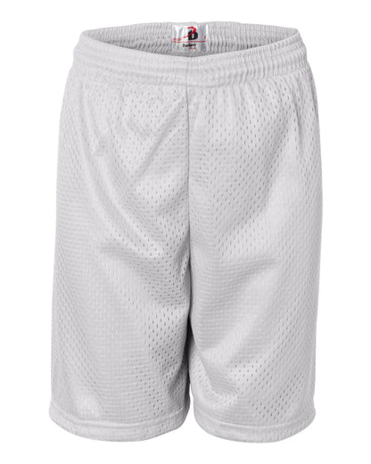 Badger Youth Pro Mesh 6" Shorts 2207 #color_White