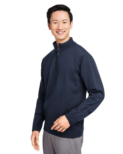 Harriton Unisex Pilbloc™ Quarter-Zip Pullover Sweater M421 #colormdl_Dark Navy