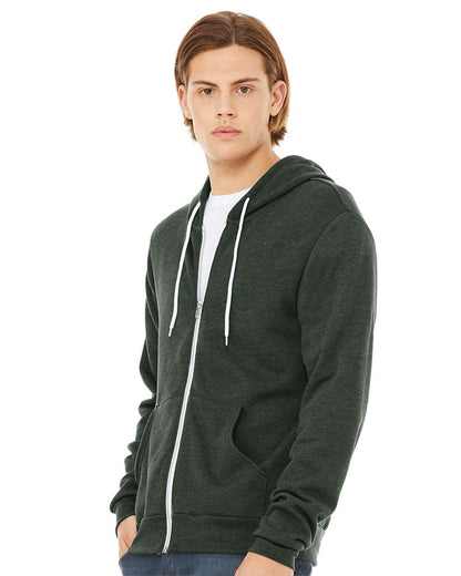 BELLA + CANVAS Sponge Fleece Full-Zip Hoodie 3739 #colormdl_Heather Forest