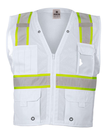 Kishigo Unisex EV Series® Enhanced Visibility Multi-Pocket Mesh Vest B100-111 #color_White - B105