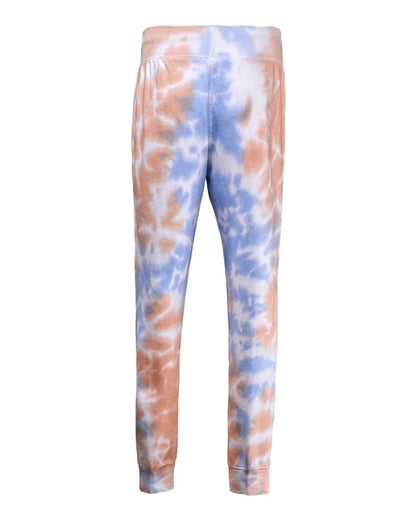 J. America Unisex Tie-Dyed Fleece Joggers 8884 #color_Sunset Tie Dye