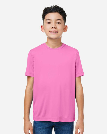 CORE365 Youth Capital Performance T-Shirt CE10Y #colormdl_Charity Pink