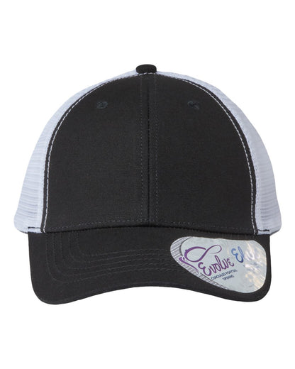 Infinity Her Women's Modern Trucker Cap CHARLIE #color_Black/ White