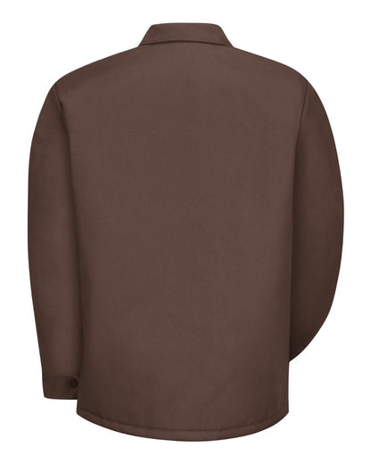 Red Kap Men's Perma-Lined Panel Jacket JT50 #color_Brown
