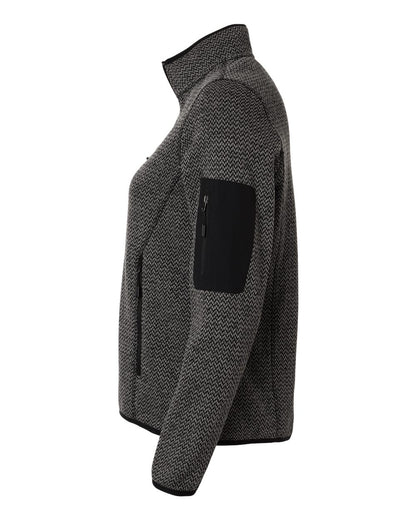 North End Women's Jasper Full-Zip Fleece Jacket NE730W #color_Black/ Grey