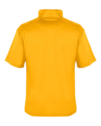 Badger Men's B-Core Short Sleeve Quarter-Zip 4199 #color_Gold/ Graphite