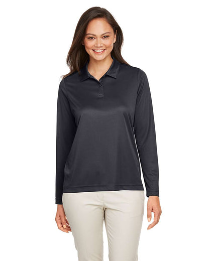 Team 365 Women's Zone Performance Long Sleeve Polo TT51LW #colormdl_Black