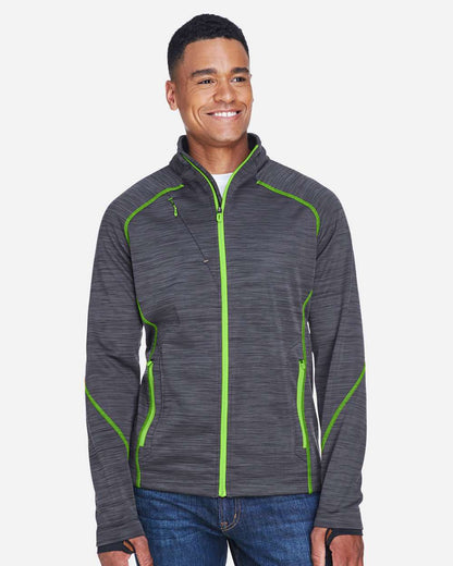 North End Men's Flux Mélange Bonded Fleece Jacket 88697 #colormdl_Carbon/ Acid Green