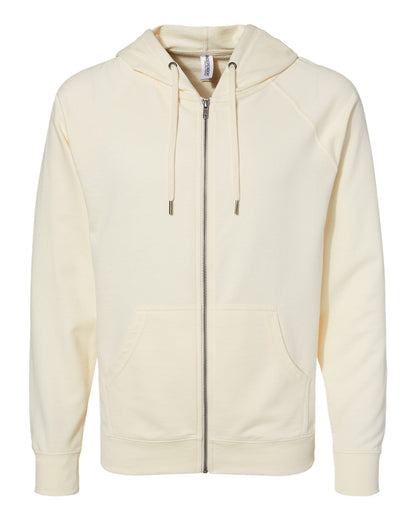 Independent Trading Co. Icon Lightweight Loopback Terry Full-Zip Hooded Sweatshirt SS1000Z #color_Bone