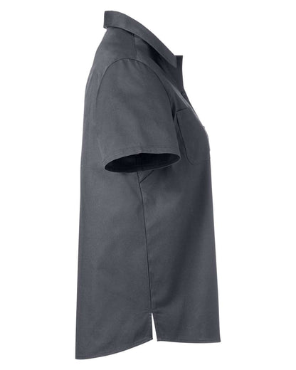 Harriton Women's Advantage IL Short Sleeve Dress Shirt M585W #color_Dark Charcoal