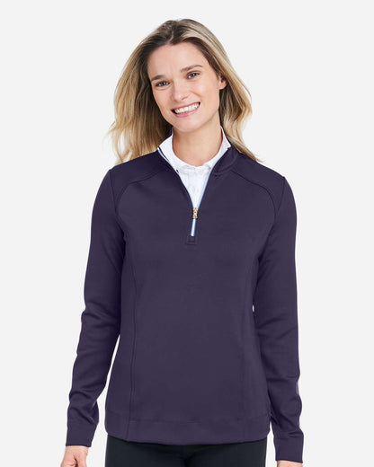 Fairway & Greene Women's Wells Tech Quarter-Zip Pullover F12250 #colormdl_Eclipse/ White