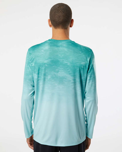 Paragon Unisex Montauk Oceanic Fade Performance Long Sleeve T-Shirt 229 #colormdl_Aqua Fade