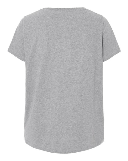 LAT Women's Curvy Collection Fine Jersey V-Neck Tee 3817 #color_Heather