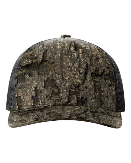 Richardson Five-Panel Printed Trucker Cap 112PFP #color_Realtree Timber/ Black