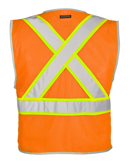 Kishigo Unisex Premium Brilliant Series® X Back Dual Compliant Vest 1576-1577 #color_Orange