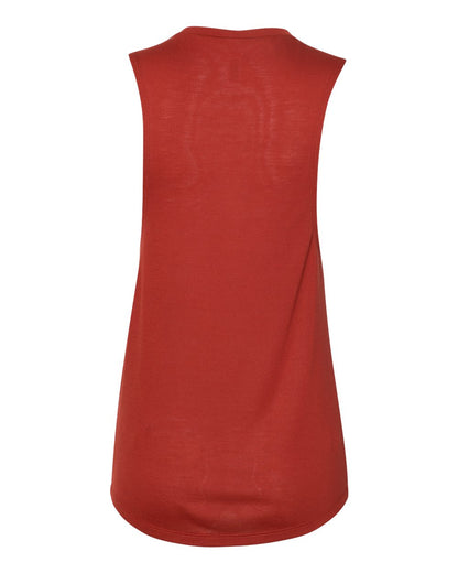 BELLA + CANVAS Women's Flowy Scoop Muscle Tank 8803 #color_Brick