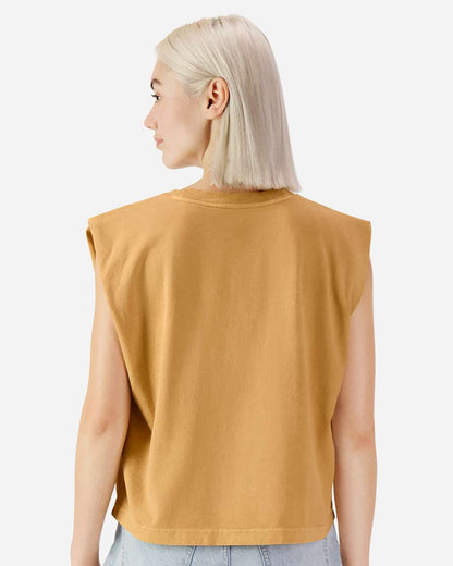 American Apparel Women's Garment-Dyed Heavyweight Muscle Tee 307GD #colormdl_Faded Mustard
