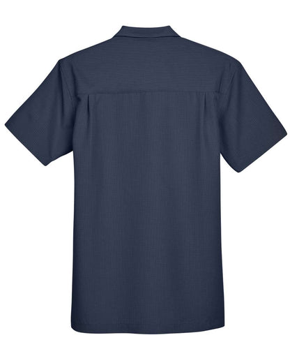 Harriton Men's Barbados Textured Camp Shirt M560 #color_Navy