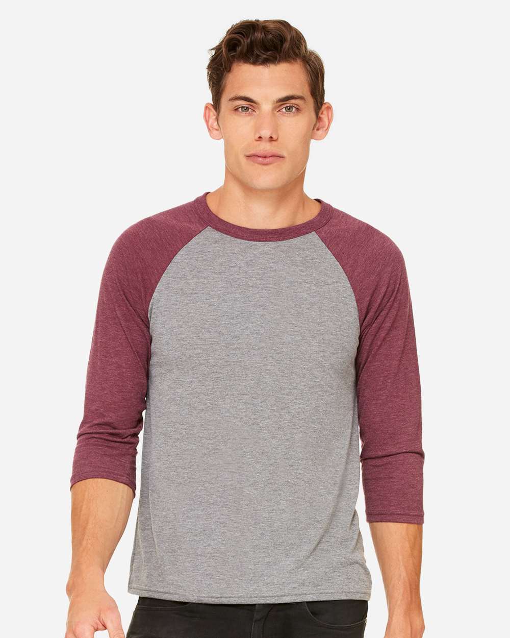 #colormdl_Grey/ Maroon Triblend