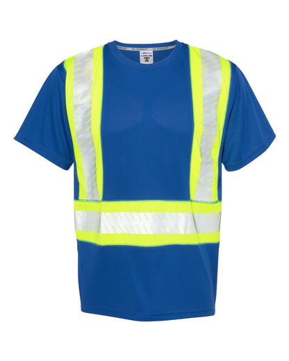 Kishigo Unisex EV Series® Enhanced Visibility Contrast Pocket T-Shirt B200-204 #color_Royal Blue/ Lime - B202