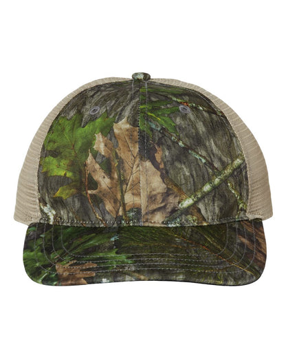 Richardson Garment Washed Printed Trucker Cap 111P #color_Mossy Oak Obsession/ Khaki