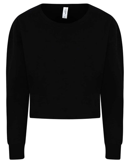 AWDis Women's Cropped Crewneck Sweatshirt JHA035 #color_Jet Black