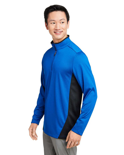 Harriton Men's Flash Snag Protection Plus IL Colorblock Quarter-Zip Pullover M786 #colormdl_True Royal/ Black